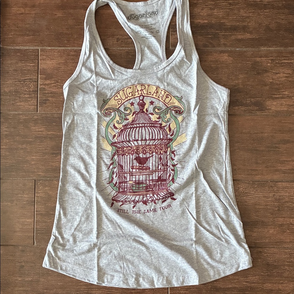 NWT Sugarland Gray Tank with Birdcage Design